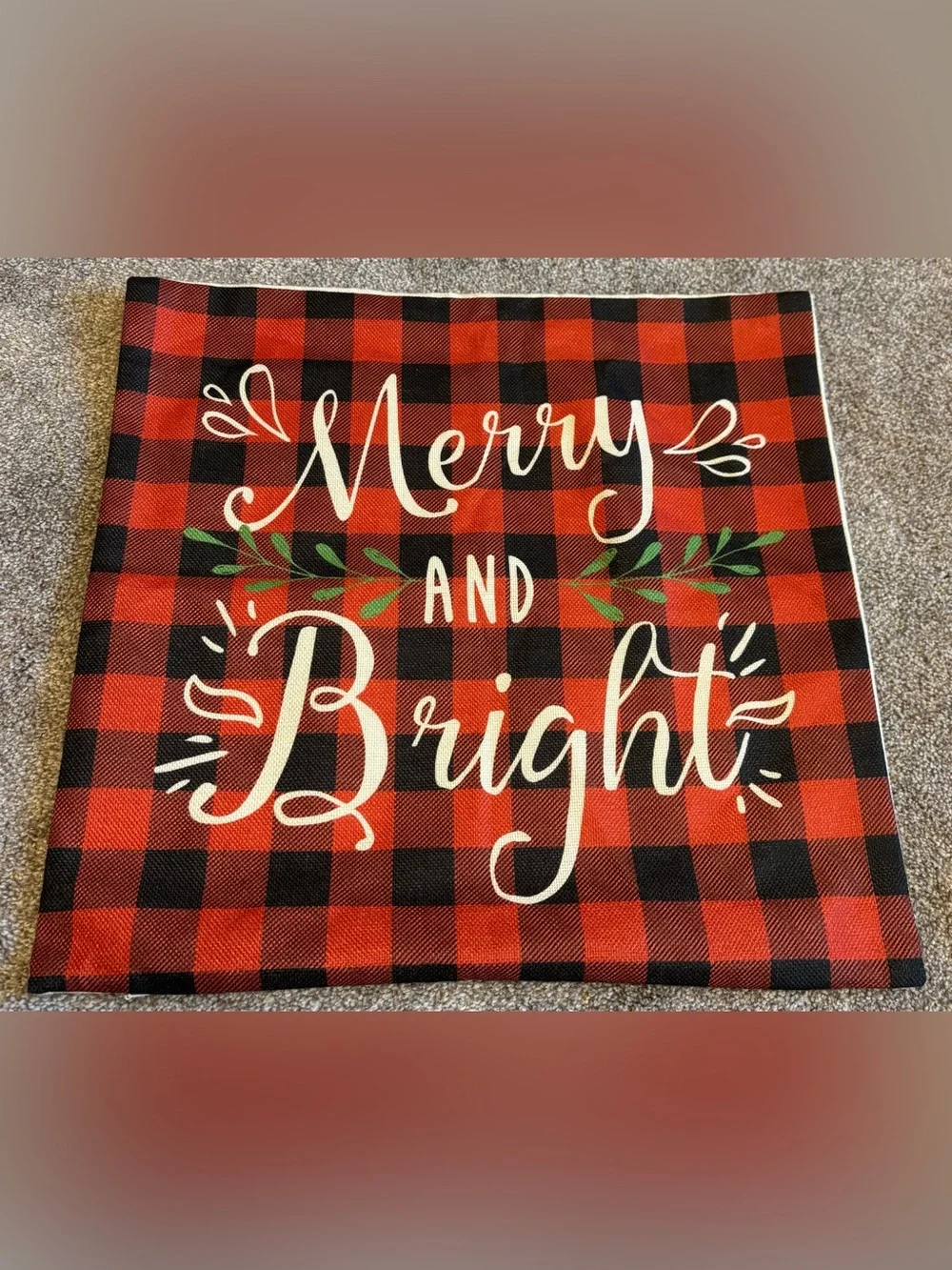 HOLIDAY MERRY AND BRIGHT PILLOW COVER